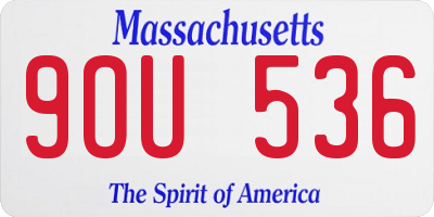 MA license plate 9OU536