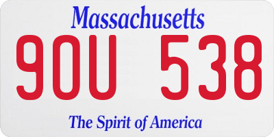 MA license plate 9OU538