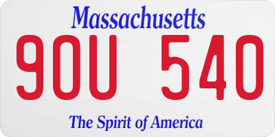 MA license plate 9OU540