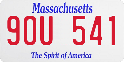 MA license plate 9OU541