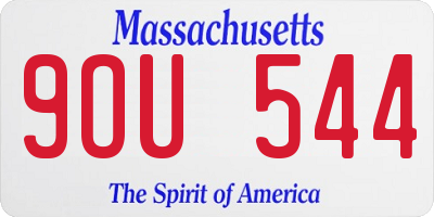 MA license plate 9OU544