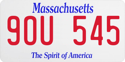 MA license plate 9OU545