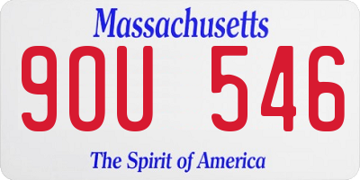 MA license plate 9OU546