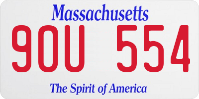 MA license plate 9OU554