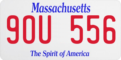 MA license plate 9OU556
