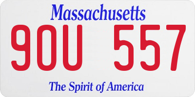 MA license plate 9OU557