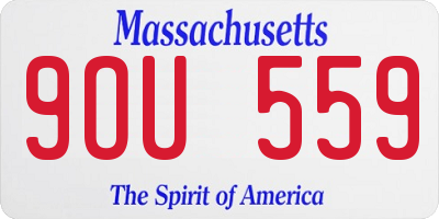 MA license plate 9OU559