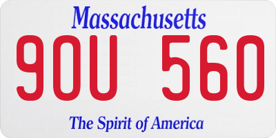 MA license plate 9OU560