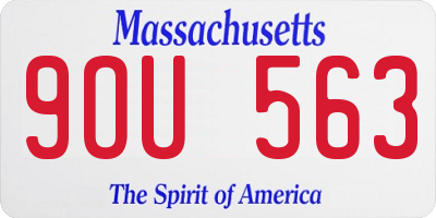 MA license plate 9OU563