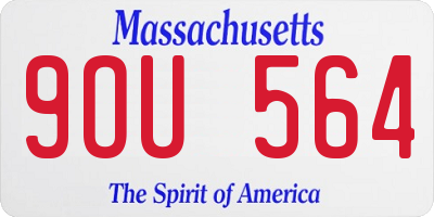MA license plate 9OU564