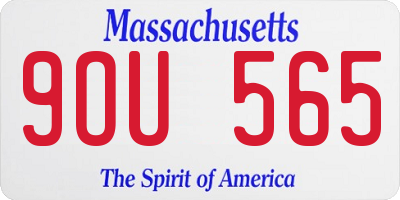 MA license plate 9OU565