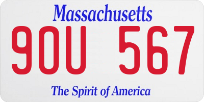 MA license plate 9OU567