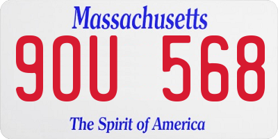 MA license plate 9OU568