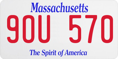 MA license plate 9OU570