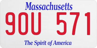 MA license plate 9OU571