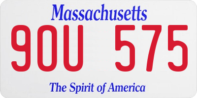 MA license plate 9OU575