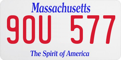 MA license plate 9OU577