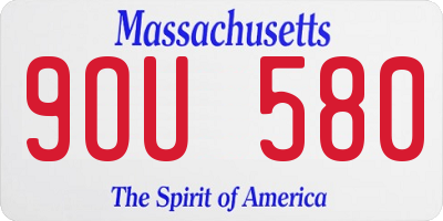 MA license plate 9OU580