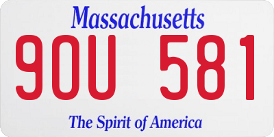 MA license plate 9OU581