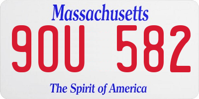 MA license plate 9OU582