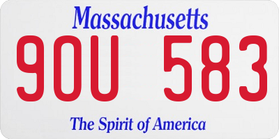 MA license plate 9OU583