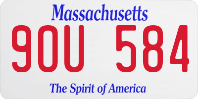MA license plate 9OU584