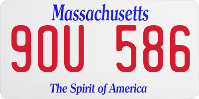 MA license plate 9OU586