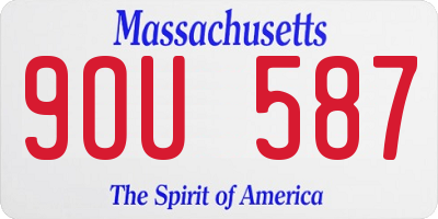 MA license plate 9OU587