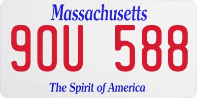 MA license plate 9OU588