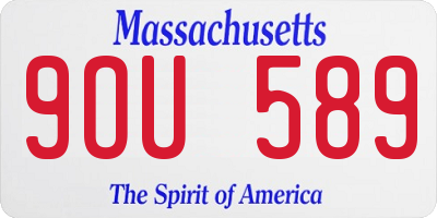 MA license plate 9OU589