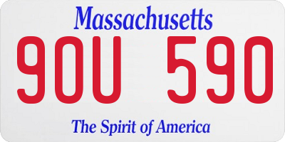 MA license plate 9OU590