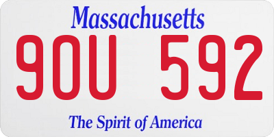MA license plate 9OU592
