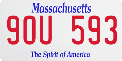 MA license plate 9OU593