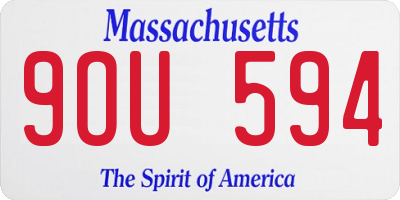 MA license plate 9OU594