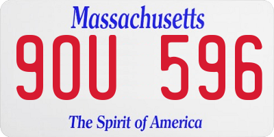 MA license plate 9OU596