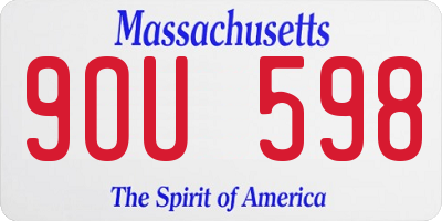 MA license plate 9OU598