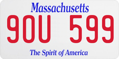 MA license plate 9OU599