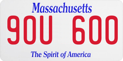 MA license plate 9OU600