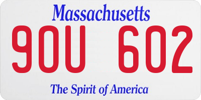 MA license plate 9OU602