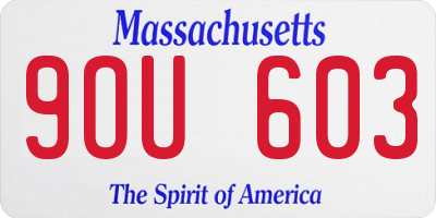MA license plate 9OU603