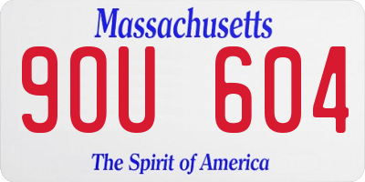 MA license plate 9OU604