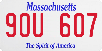 MA license plate 9OU607