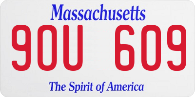 MA license plate 9OU609