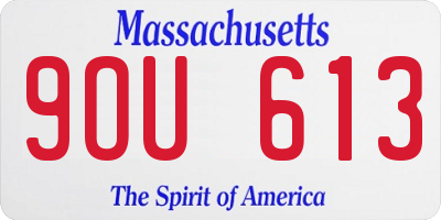 MA license plate 9OU613