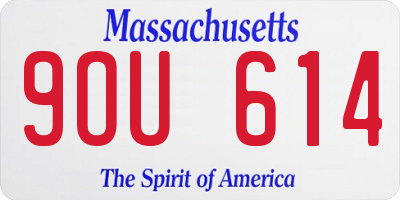MA license plate 9OU614