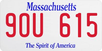 MA license plate 9OU615