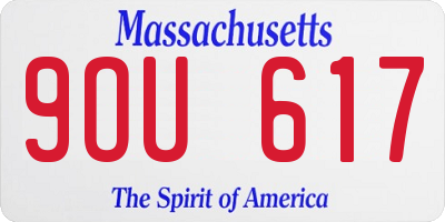 MA license plate 9OU617