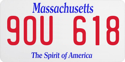 MA license plate 9OU618