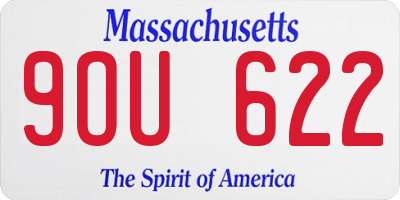 MA license plate 9OU622