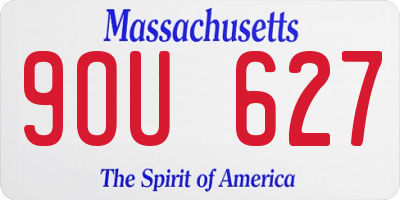 MA license plate 9OU627
